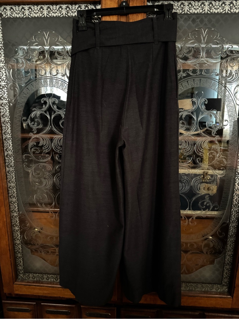 Frances Valentine Black Wide-Leg High Waist Trousers Sz 4 - Picture 3 of 11